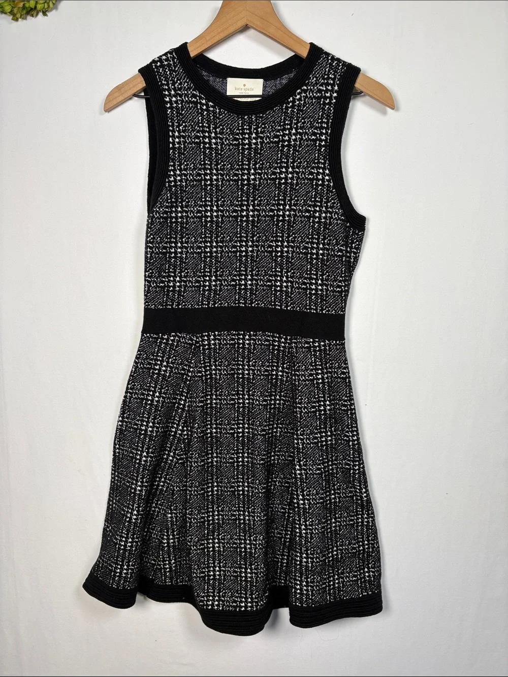 KATE SPADE New York Mod Knit Plaid Preppy Sweater Dress  size small
